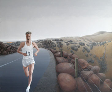 Landscape with Man Running No 2